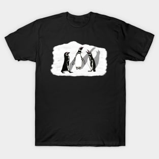 Magellanic Penguins Drawing T-Shirt